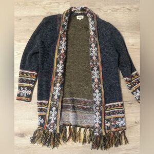 ADORA Dark Gray Floral Patterned Cardigan size S/M